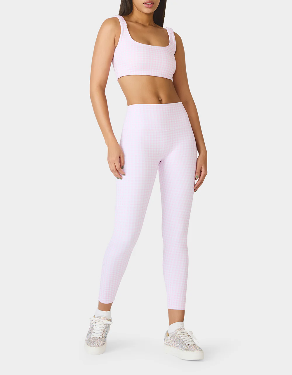 GINGHAM PRINT BRA TOP PINK MULTI - Image 3