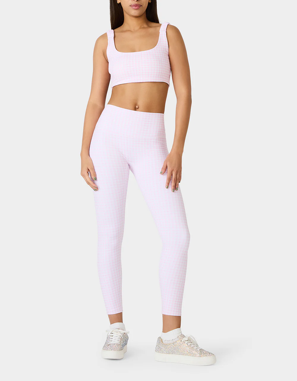 GINGHAM PRINT BRA TOP PINK MULTI - Image 6